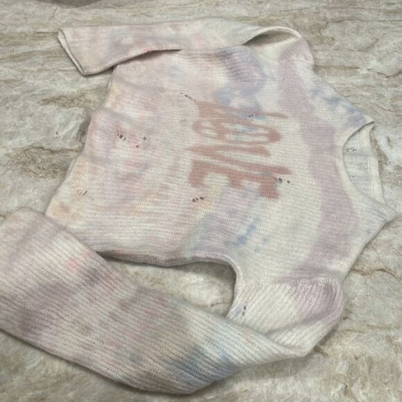 Amiri cashmere Love Tie Dye Cropped Knit Sweater size S - Picture 6 of 8
